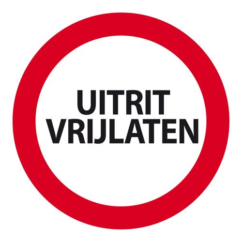 Kunststof bord "Uitrit vrijlaten" Ø 24 cm