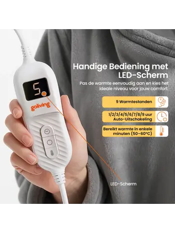 Elektrische deken met Mouwen - 195x125cm