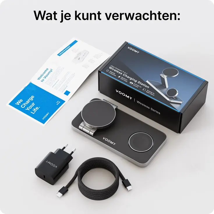 Wireless W3 - Draadloze oplader 3-in-1 15W