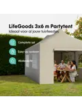 LifeGoods Partytent met Zijwanden– 3x6 m