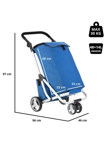 3 Wheel Boodschappenwagen 62L