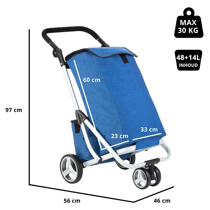 3 Wheel Boodschappenwagen 62L