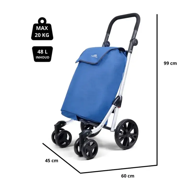 Boodschappenwagen 4 Wiel 48 liter