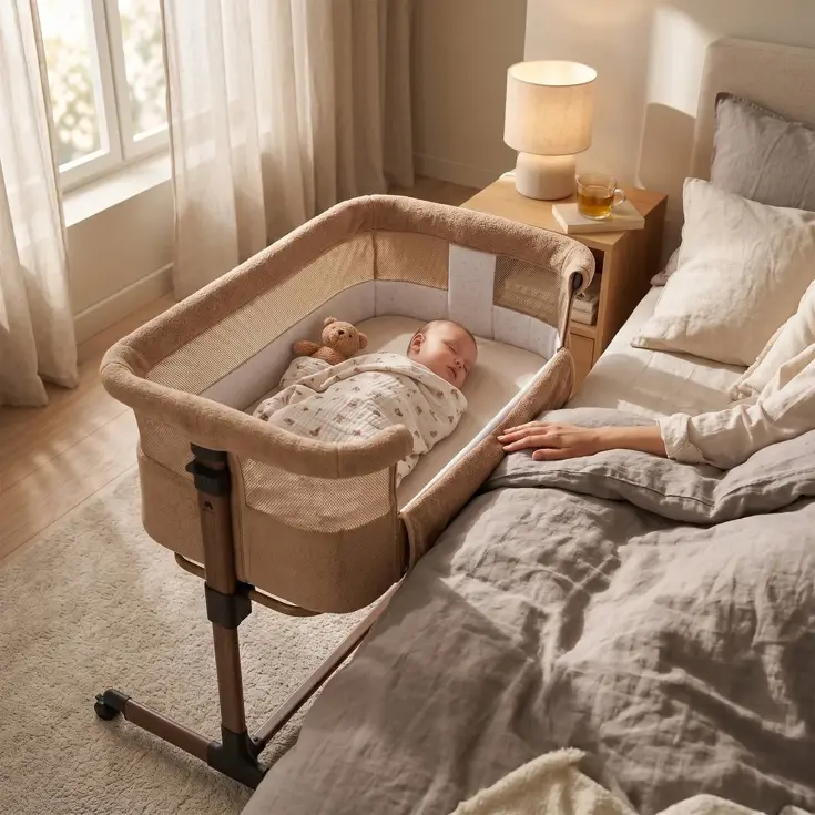 Snoozy Teddy Co Sleeper - Verstelbaar frame
