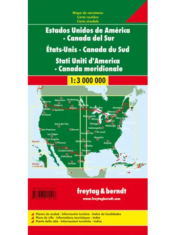 Wegenkaart Verenigde Staten - Zuid-Canada