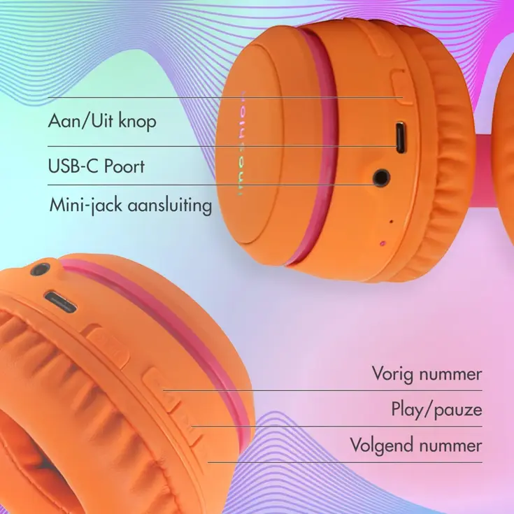 imoshion Kinder Koptelefoon LED - Roze / Oranje