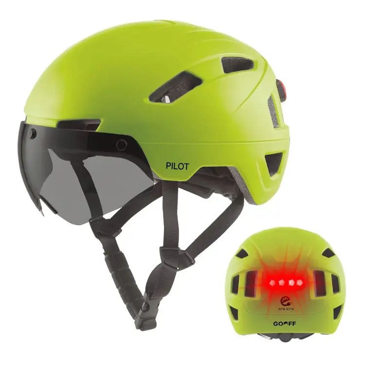 GO-OFF PILOT fietshelm met vizier NTA certif.