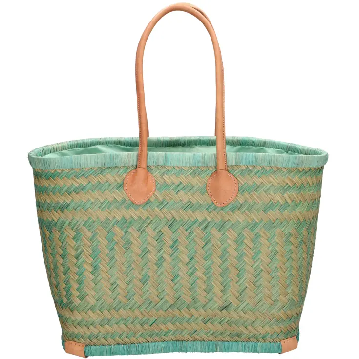 Bozaka- Rieten Mand - Strandtas - aansnoerkoord
