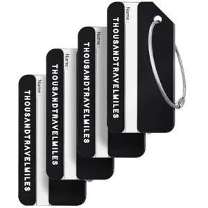 Aluminium Bagagelabel – 4 stuks – Zwart