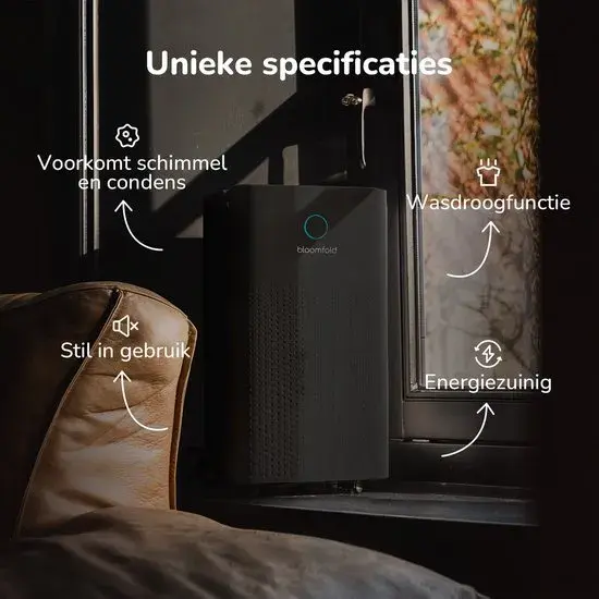 Vivid Zwart Luchtontvochtiger 12L per dag