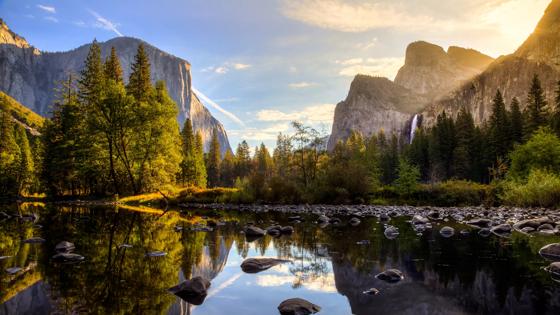 verenigde-staten_yosemite-national-park-california_algemeen_rondreis-californie_yosemite-vallei_rivier_bomen_shutterstock