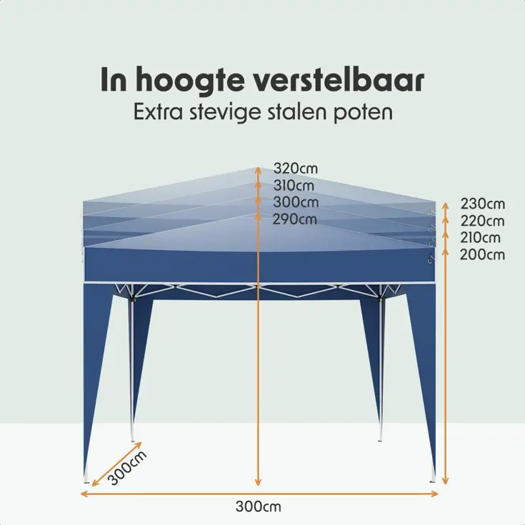 Partytent Plus – 3x3 m – Blauw