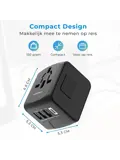 Travel Y20 - Wereldstekker - 200+ landen 4 USB