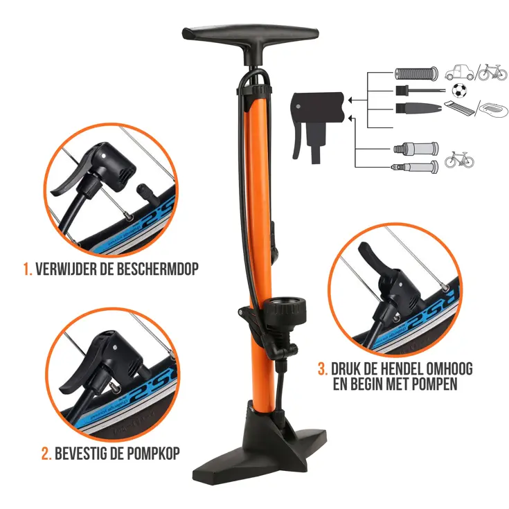 Fietspomp 12 Bar - Drukmeter