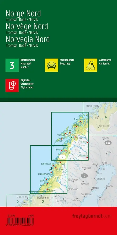 Wegenkaart Noorwegen 3 Noord