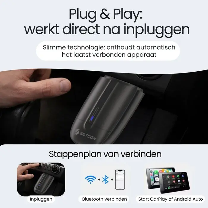 Mini CarPlay & Android Auto Dongle - Zwart
