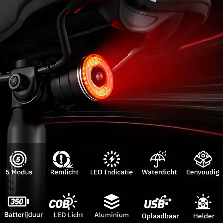 BRAKE Achterlicht 60 Lumen met Remlicht