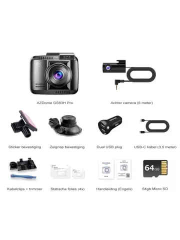 GS63H Pro True 4K 2CH Wifi GPS 64gb