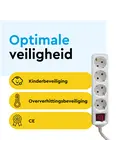 Stekkerdoos 4‑voudig met schakelaar – 3 m