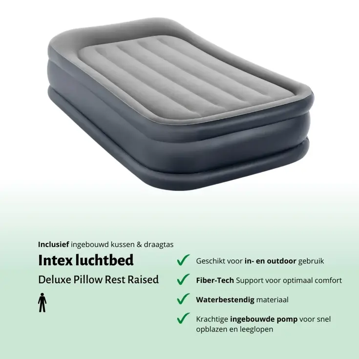 Luchtbed - Intex Deluxe - 1P - 99x191 + Pomp