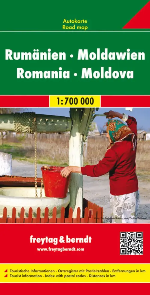 Wegenkaart Roemenië - Moldavië 1-zijdig