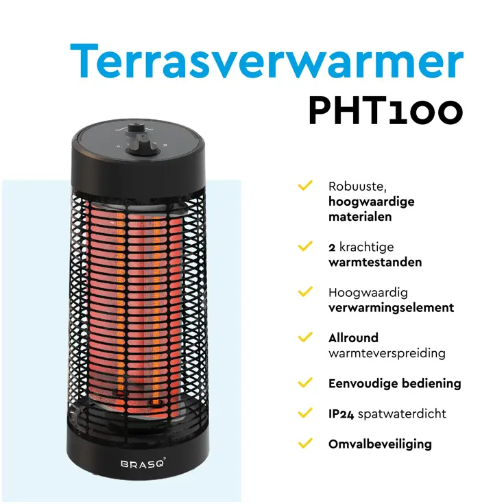 Terrasverwarmer tafelmodel infrarood 1200W
