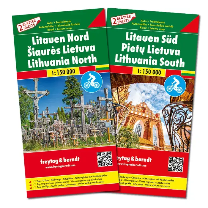 Wegenkaart Litouwen Noord en Zuid set