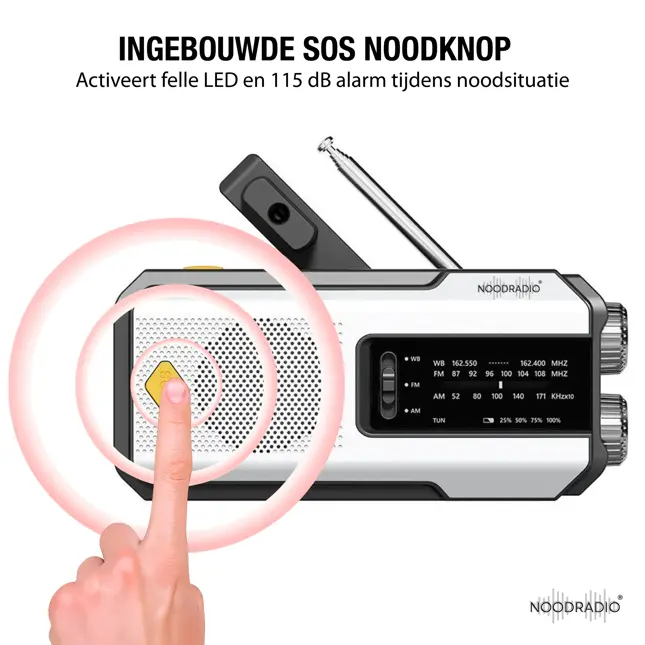 Noodradio Solar Powerbank Opwindbaar