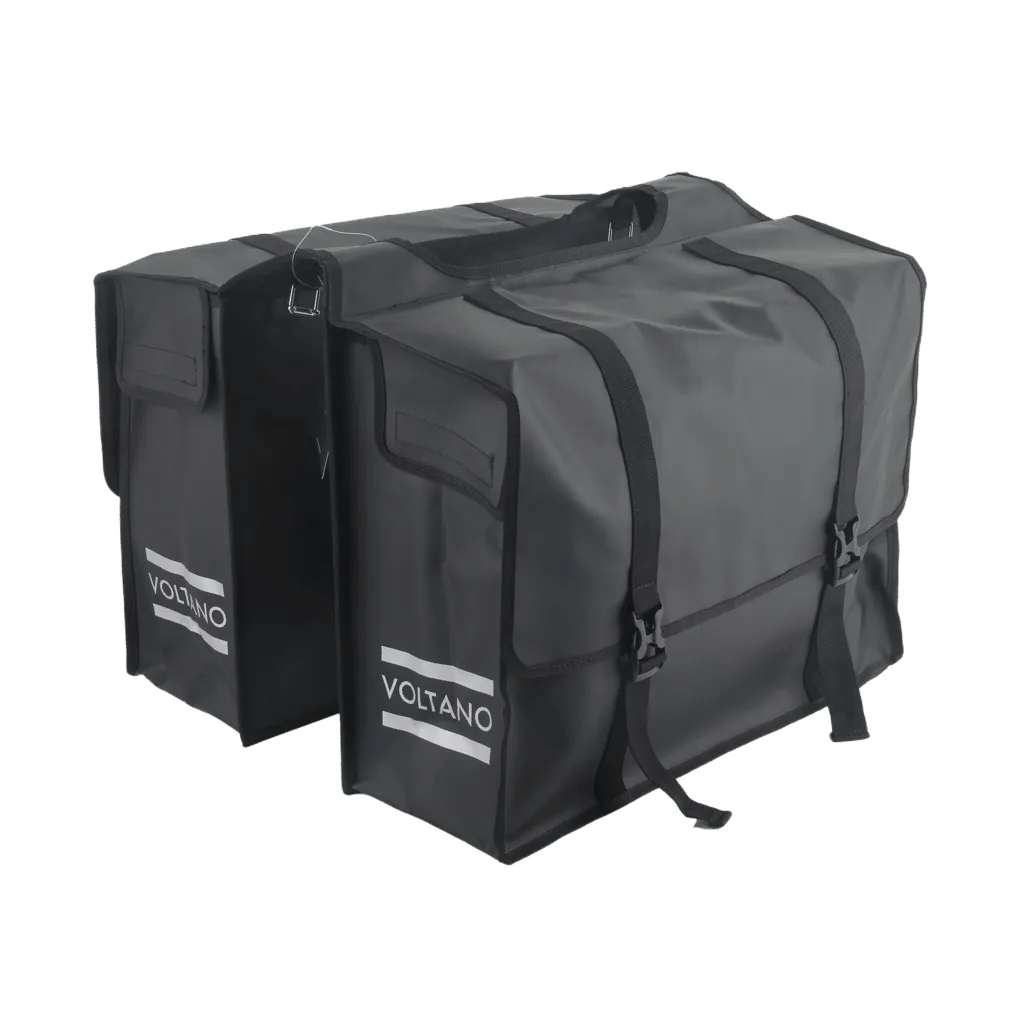 Voltano  Dubbele Fietstas XL Tarpaulin  Zwart