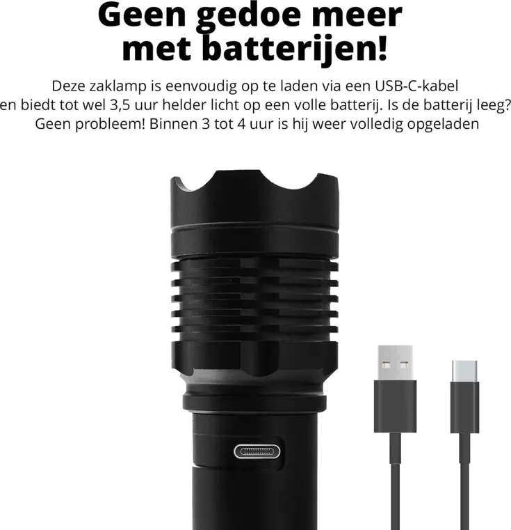 Oplaadbare Zaklamp - 1200 meter bereik