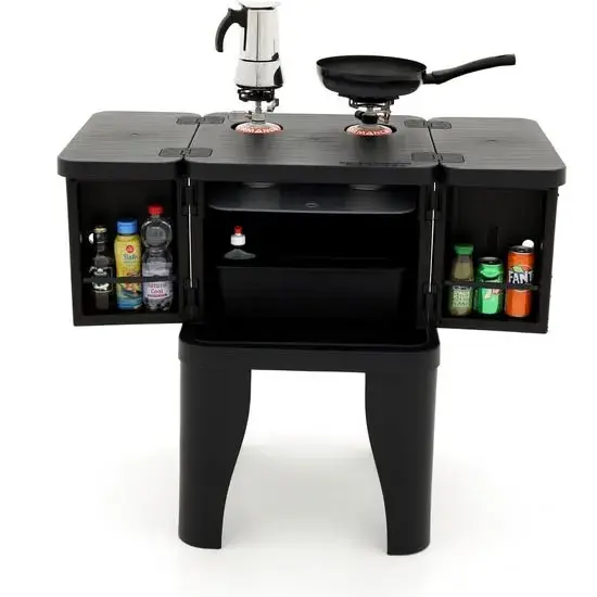 Uitklapbare buitenkeuken voor kamperen