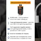 R2B Powerbank 10000 mAh met Ingebouwde Kabels