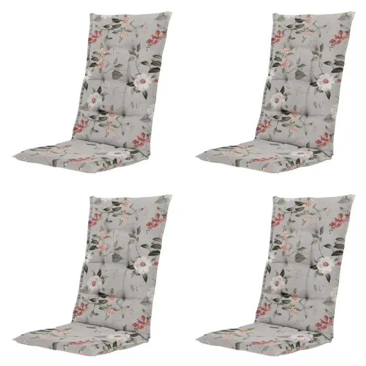 Julliete - Tuinstoelkussen Hoge Rug - Set van 4