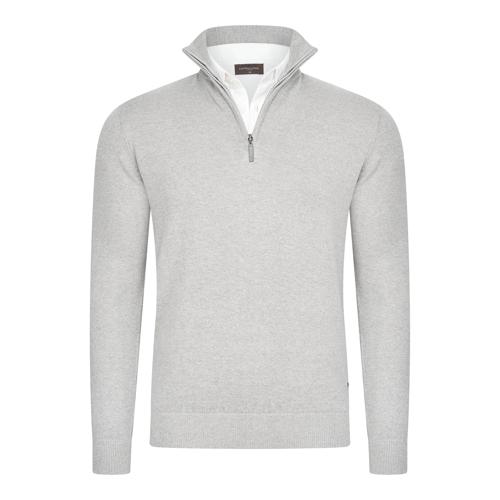 Heren Mock Zip Pullover Cappuccino Italia
