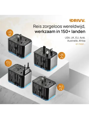 Universele Wereldstekker - USB C