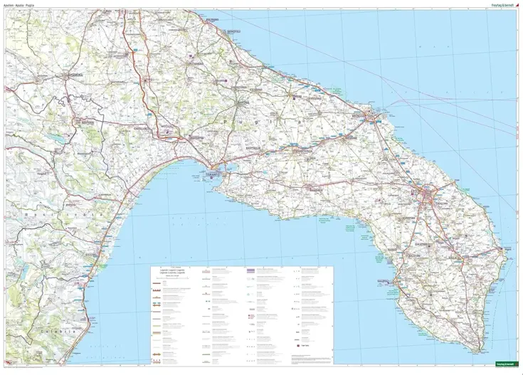 Wegenkaart Apulië - Bari - Brindisi