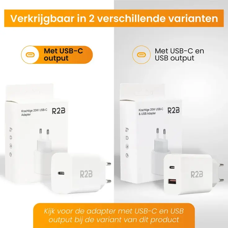 Krachtige 20W USB C Adapter - Wit