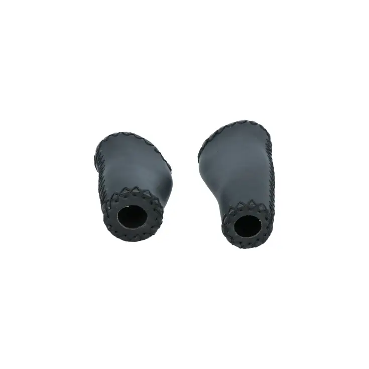 Ergonomische leren handvatten 135/92mm zwart
