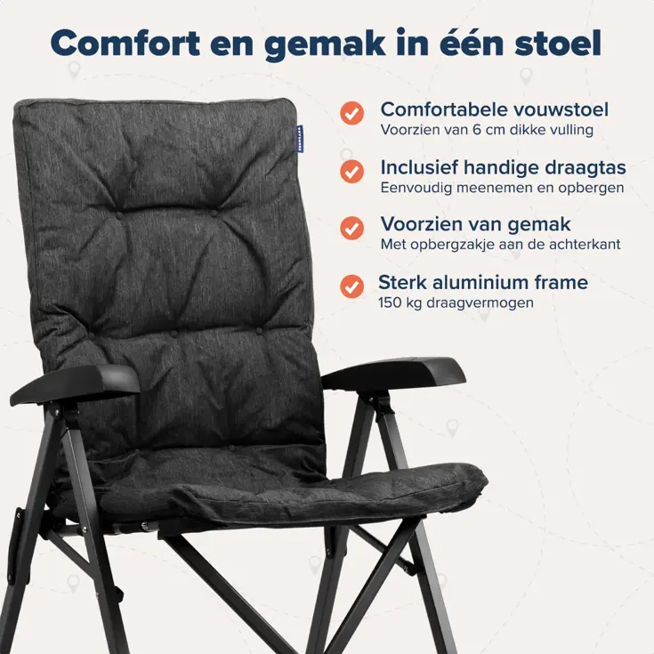 Campingstoel Luxe 2-Pack incl. Draagtas