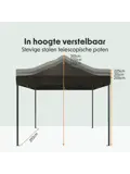 Partytent – 3x3 m – Easy-Up – Antraciet