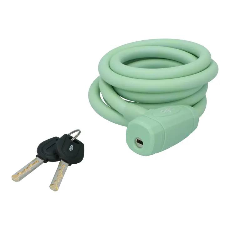 Compact en flexibel mintgroen spiraalslot 180cm