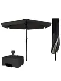 CUHOC Parasol Zwart + Verrijdbare Voet + Hoes