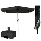 Parasol Zwart + Verrijdbare Voet + Hoes