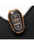 TPU Sleutelhoesje voor Peugeot goud B3