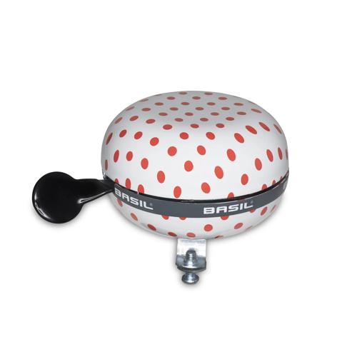Basil Fietsbel Polkadot 80 Mm - Wit / Rood
