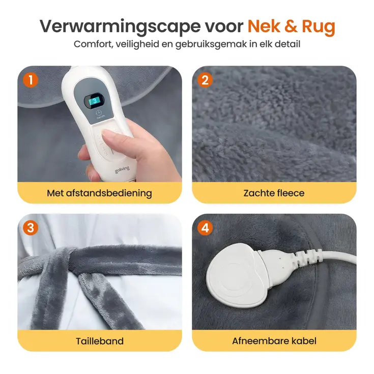 Elektrische Deken Voor Rug en Nek - 90 x 60cm