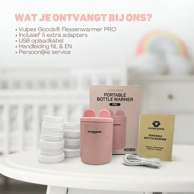 Flessenwarmer Roze Onderweg - PRO - 8800 mAh