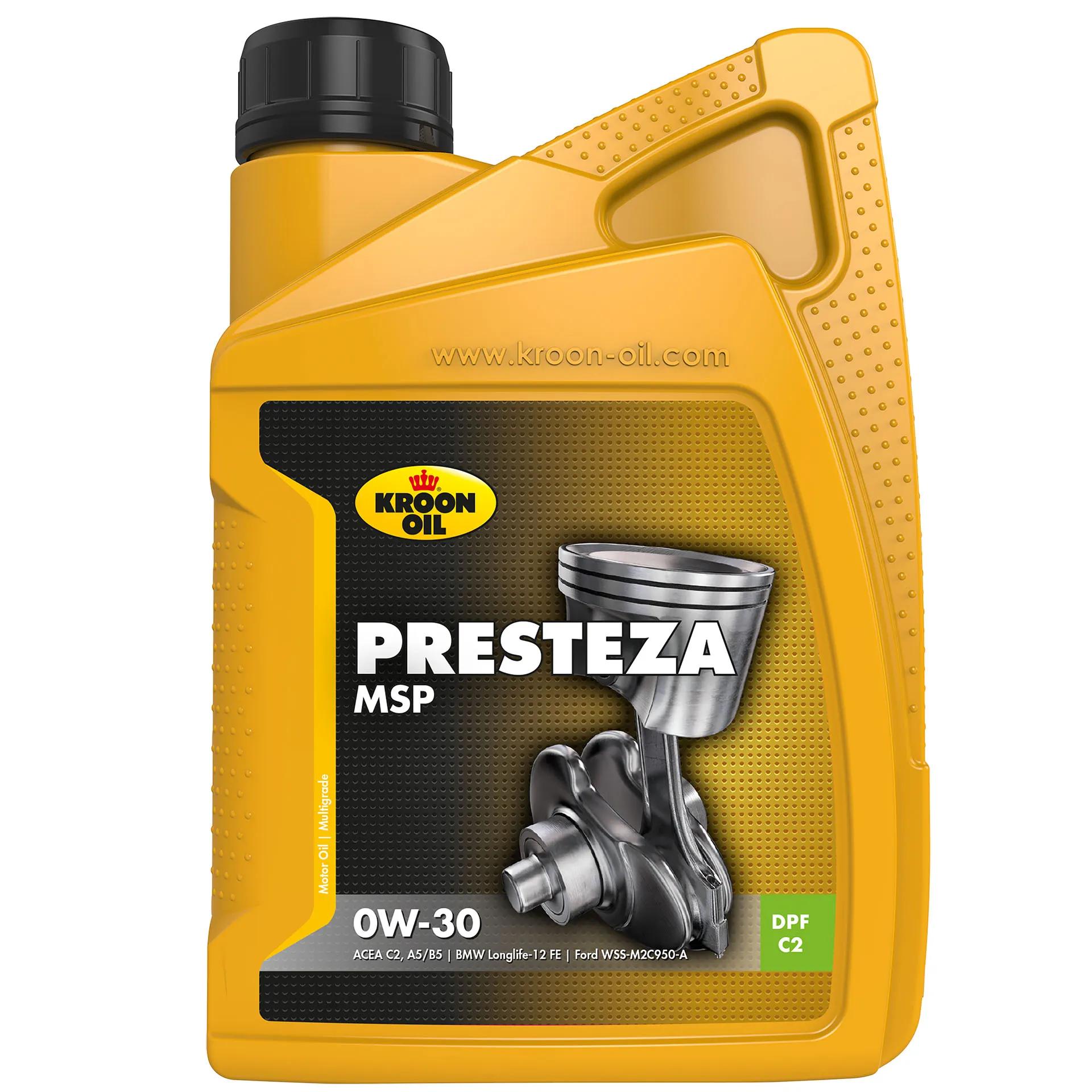 Kroon-oil  motorolie Presteza MSP 0W-30 1L  Geel main product image