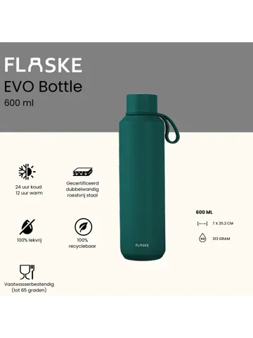 FLASKE 600ML  RVS Drinkfles