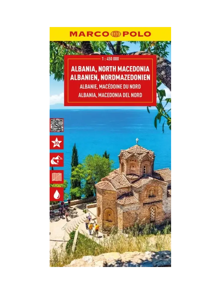 Marco Polo wegenkaart Albanië, Noord-Macedonië 